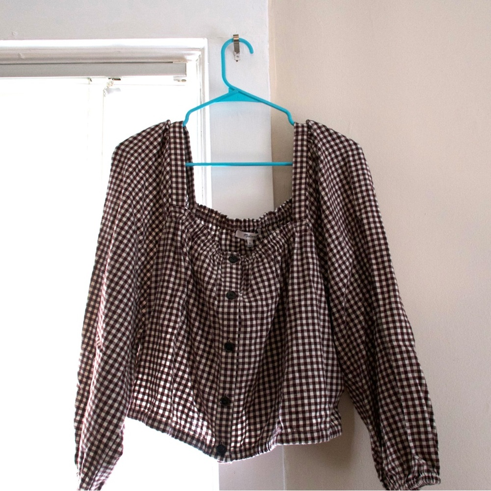 Madewell gingham crop top